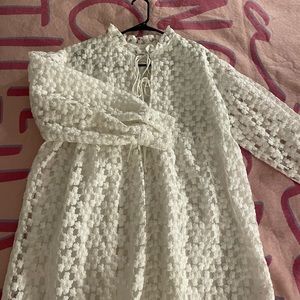 Zara white poplin babydoll dress